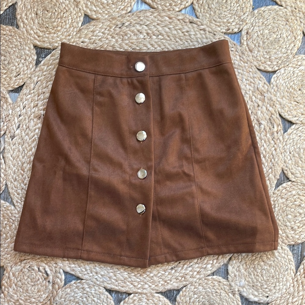 Brown Button-Up Women's Skirt